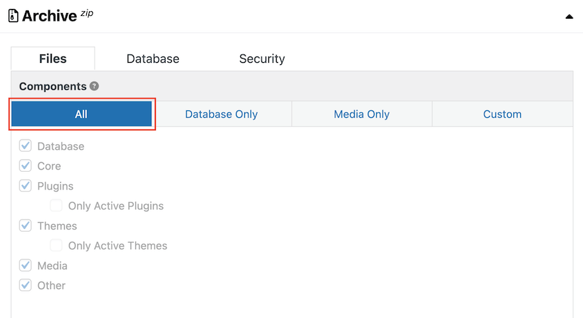 Duplicator full backup